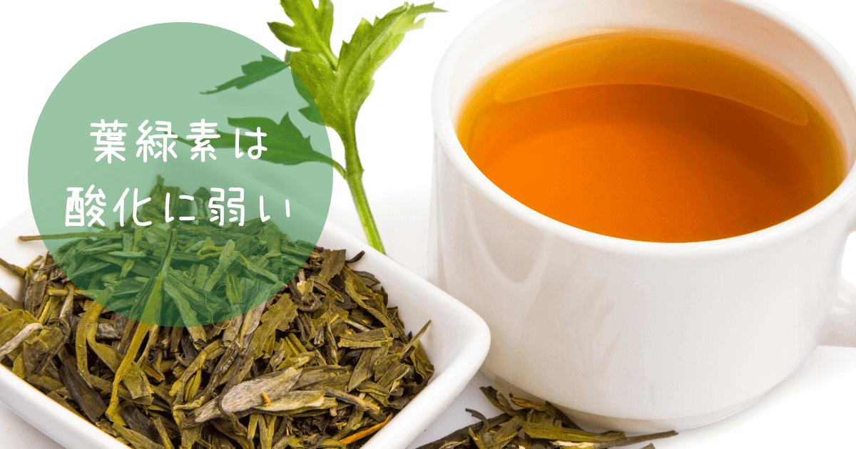 緑茶の色を決める葉緑素は酸化しやすい